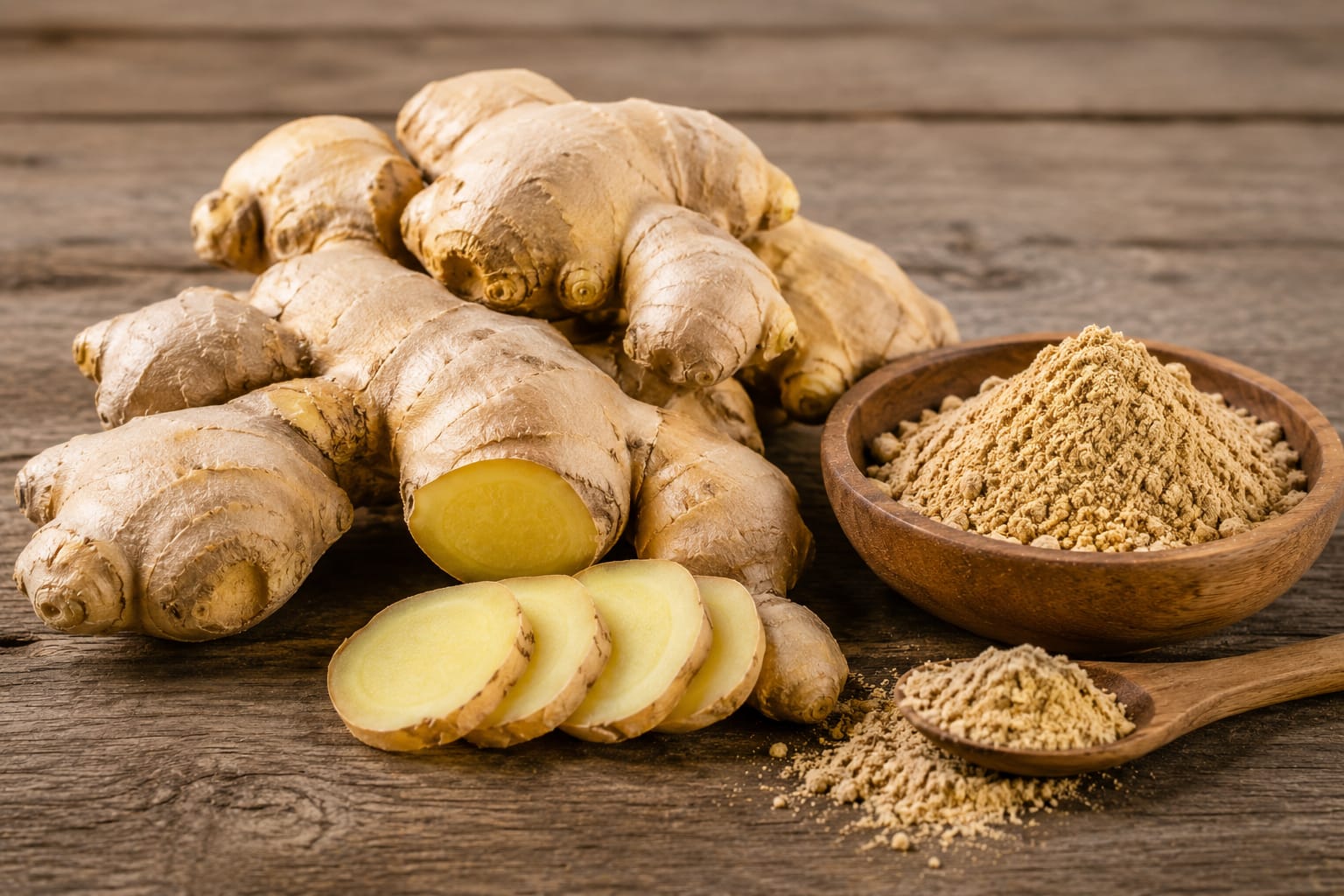 Premium fresh ginger rhizomes with warm spicy flavor