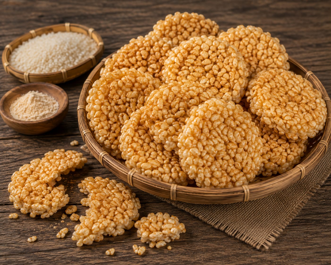 Authentic crispy rice crackers with traditional Indonesian flavors